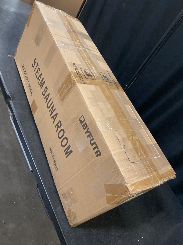 Photo 1 of Portable Sauna Box for Home, Person Saunas Tent at Home with 3L 1200 Watt Steamer, Remote Control and Fodable Chair (Black)
