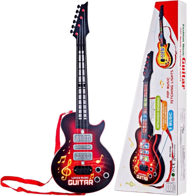Photo 1 of VenGo Guitar Kids, 4 Strands Music Electric Guitar Kids Musical Instrument Guitar Toy with Back Strap