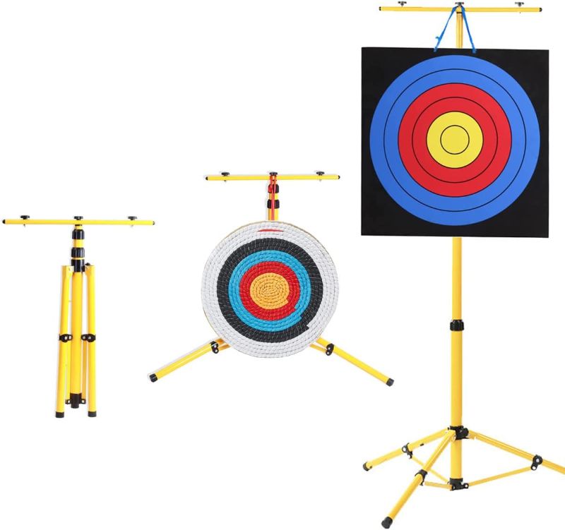 Photo 1 of Archery Target Stand for Backyard Targets Shooting ?Adjustable Foldable Adjustable Hanging Traditional EVA Straw Targets Stand Multi-Application Brackets
