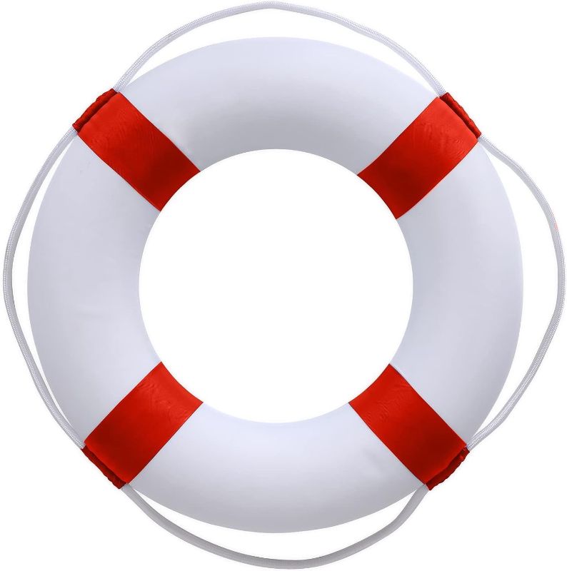 Photo 1 of 20 Inch / 50cm Pool Safety Life Preserver Throw Ring Buoy- Swim Foam Rings for Swimming Pool Wall Decoration
