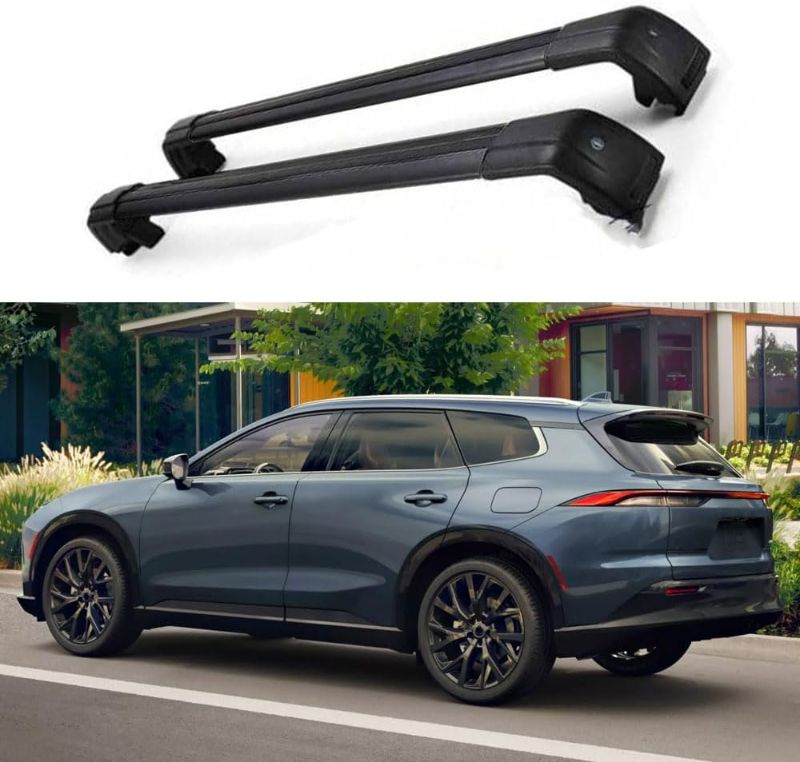 Photo 1 of 2Pcs Fits for Toyota Crown Signia 2025 Aluminum Lockable Roof Rail Racks Cross Bars Crossbars Luggage Carrier (All Black)
