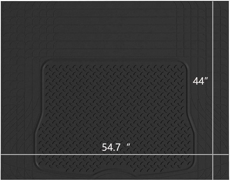 Photo 1 of PIC AUTO Heavy Duty Rubber Trunk Cargo Liner Floor Mats, Trimmable to Fit for Car, SUV, Van, Trucks (Large, Black)