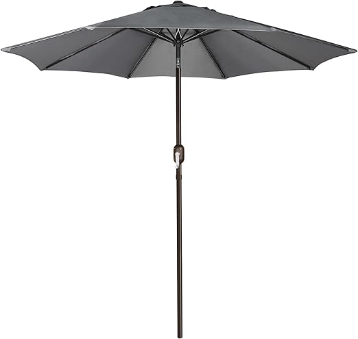 Photo 1 of Blissun 9' Outdoor Patio Umbrella, Outdoor Table Umbrella, Yard Umbrella, Market Umbrella with 8 Sturdy Ribs, Push Button Tilt and Crank
