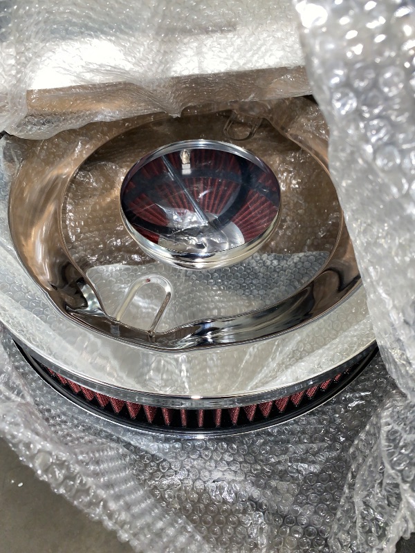 Photo 1 of PTNHZ 14"x3" Round Air Cleaner Filter Assembly w/Flow-Thru Lid Caburetor High Flow Compatible For Chevrolet GMC Ford
