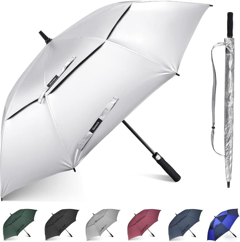 Photo 1 of Gonex 54/62/68/72/80 Inch Extra Large Golf Umbrella, Automatic Open Travel Rain Umbrella with Windproof Water Resistant Double Canopy, Oversize Vented Umbrellas for 2-3 Men and UV Protection, Multiple Colors

