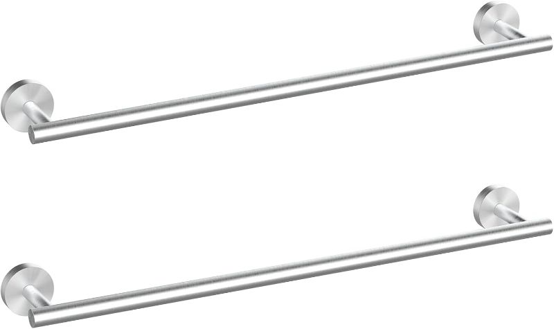 Photo 1 of Cilee 2 Pieces Brushed Nickel Bathroom Towel Bar, 24 Inch Double Towel Racks,Bathroom Towel Holder Towel Hanger for Bathroom Stainless Steel Wall Mount
