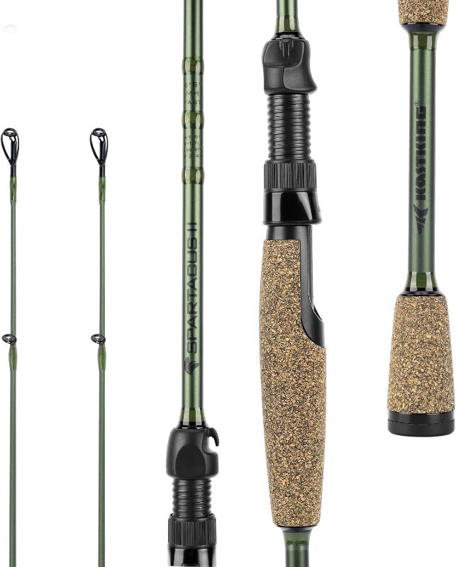 Photo 1 of KastKing Spartacus II Fishing Rods - IM6 Graphite Blanks Casting & Spinning Rods, 2-Piece Rods with Extra Tip Section, PTS Power Transition System, KastFlex Technology, Rubber Cork Handle
