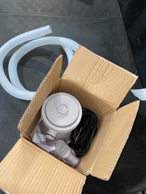 Photo 1 of 300 Gallons Above Ground Round Pool Filter Pump,Household Inflatable Pool Filter Pump System Kit Cleaning Tool+ Filter Cartridge,Uses Type A or C Filter Cartridge
