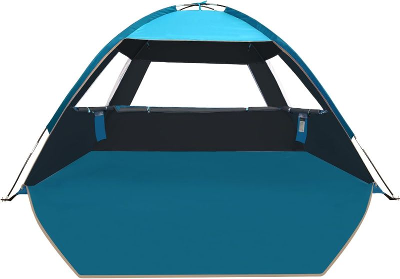 Photo 1 of COMMOUDS Beach Tent Sun Shade for 3/4-5/6-7/8-10 Person, UPF 50+ Beach Sun Shelter Canopy Tent, Lightweight, Easy Set Up and Carry

