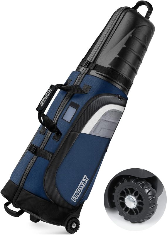 Photo 1 of findway Golf Travel Bags for Airlines with Wheels and ABS Hard Case Top, Protect Your Clubs, Waterproof 1680D Oxford Fabric and Oversize Tank Wheels, Lightweight and Easy to Maneuver
