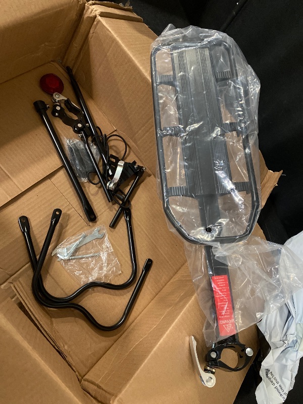 Photo 1 of Bike Luggage Rack Rear Adjustable Bicycle Touring Carrier with Fender Board Frame-Mounted for Heavier Top Side Loads