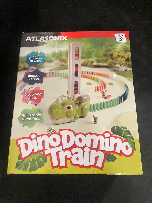 Photo 1 of Atlasonix Domino Train, Domino Train for Kids, Automatic Set for Kids, 3 Year Old Boy Gift, Montessori Toys, Fun, Educational Toys, Birthday Present for 3-5 Year, 220 Blocks Dinosaur