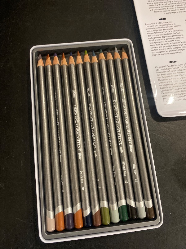 Photo 1 of Derwent Graphitint Pencils, Metal Tin, 12 Count (0700802)