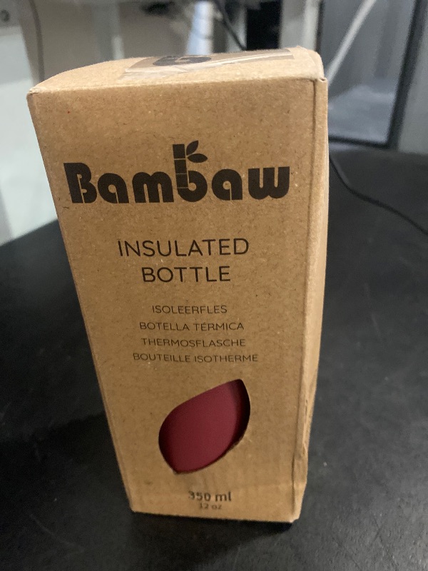 Photo 1 of Bambaw 12 oz Insulated Water Bottle with Handle, Wide Mouth Insulated Water Bottle Red, Stainless Steel Water Bottle, Metal Water Bottle Double Wall Insulated, Small Water Bottle Reusable – Red Berry