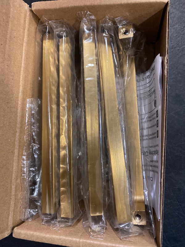 Photo 1 of Ravinte 5 Pack Solid 5 Inch Kitchen Square Cabinet Handles Brushed Brass Drawer Pulls Kitchen Cabinet Hardware Handles