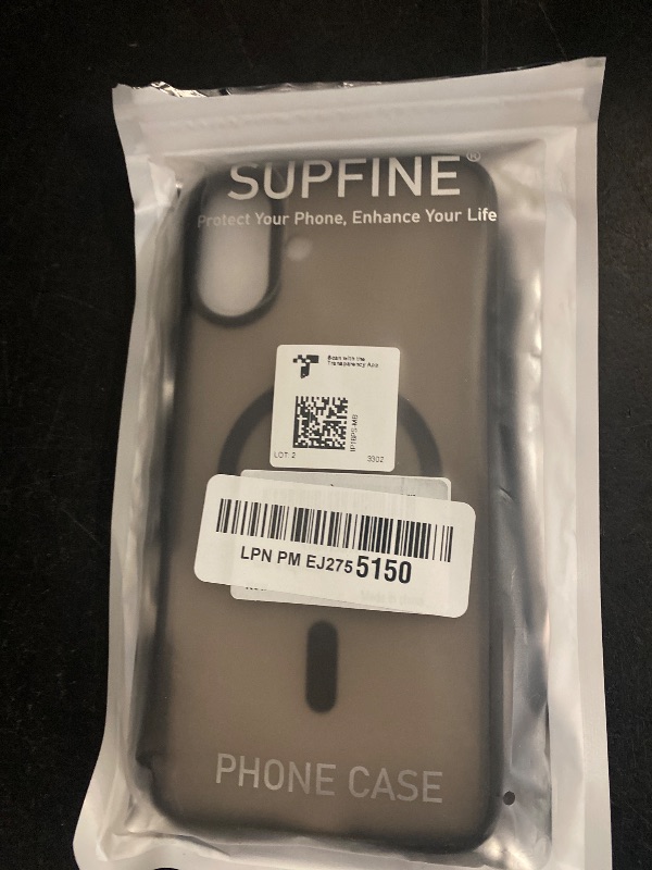 Photo 1 of SUPFINE Magnetic for iPhone 16 Plus Case (Compatible with MagSafe) (Military Grade Drop Protection) Slim Translucent Matte Shockproof with Anti-Fingerprint Phone Case,Black