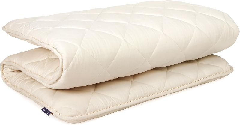 Photo 1 of FULL- Japanese Floor Futon Mattress, Tatami Mat Sleeping Pad, Shikibuton, Mattresses Topper, Boys Girls Roll Up Dormitory Mattress, Foldable & Portable Floor Lounger Bed, Guest Bed (Cream, Full)
