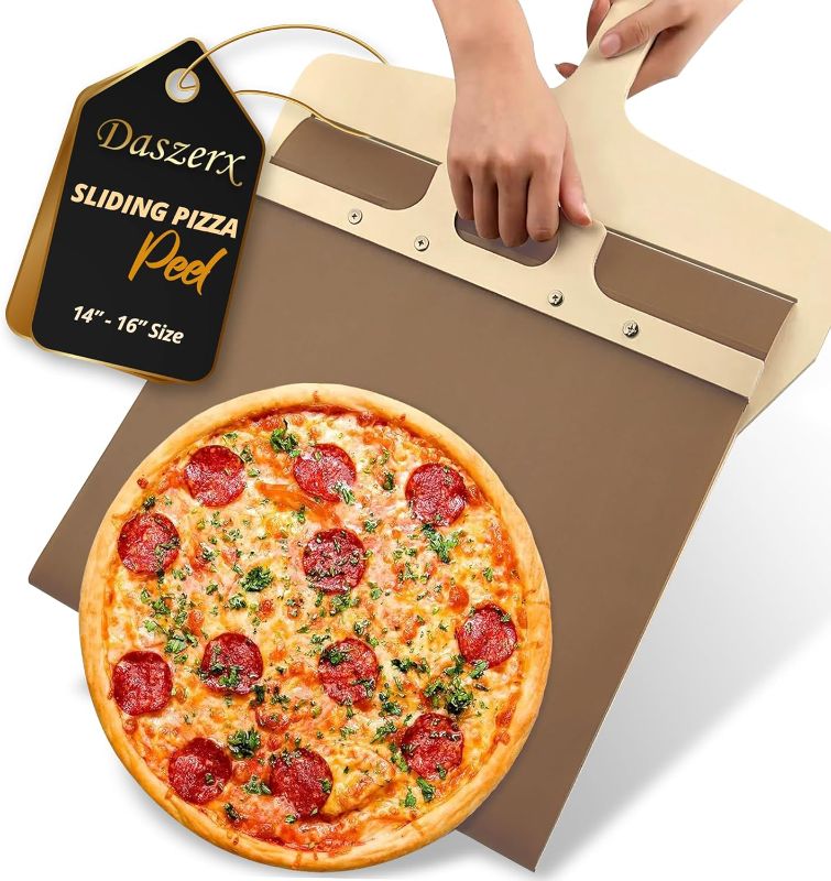 Photo 1 of Sliding Pizza Peel, Magic Pizza Slider Paddle with Non-Stick Cloth, Easy Transfer Pizza Slider with Handle, 16 or 14 Inch Pizza Peel Slider for Oven, Elite Peel Pizza Making & Baking