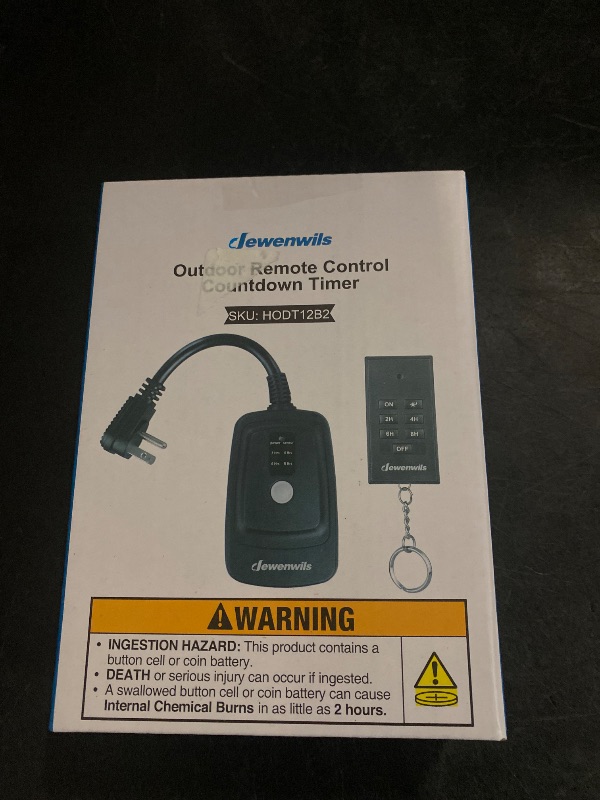 Photo 1 of DEWENWILS Light Sensor Timer Waterproof, Plug in Timer Switch, 100 ft Range Remote Control with 2 Grounded Electrical Outlets for Outdoor String Lights, 15A 1/2HP UL Listed