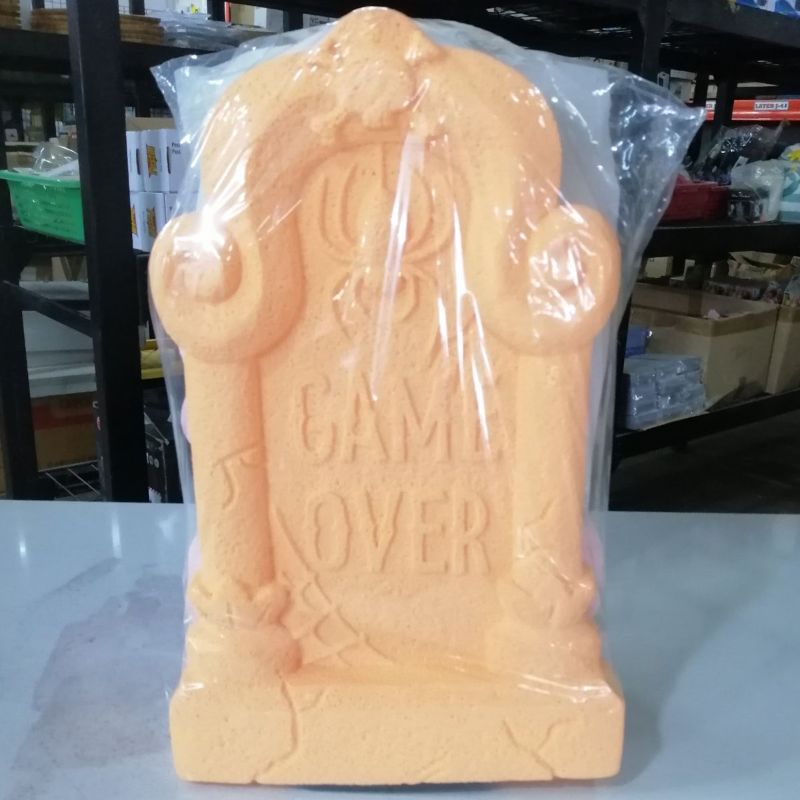 Photo 1 of 4 Pack Halloween Gravestone Foam Display Lawn Decoration 18" X 11" X 1.5" Each
