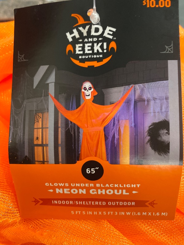 Photo 1 of 5FT ORANGE HALLOWEEN DECOR NEON GHOUL 