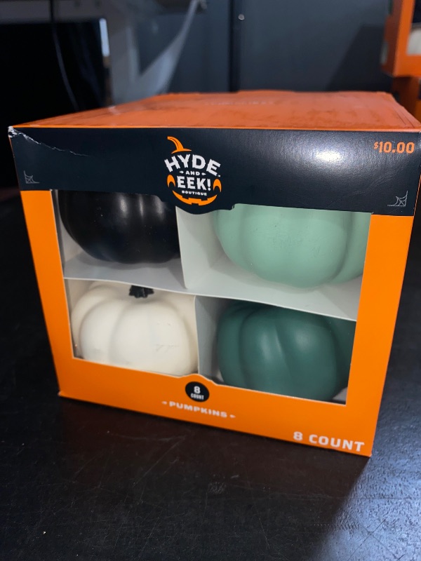 Photo 1 of 8pk Painted Halloween Pumpkins Black/White/Greens - Hyde & EEK! Boutique