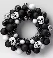 Photo 1 of 16" Skulls Shatterproof Wreath Black Halloween Decorative Prop - Hyde & EEK