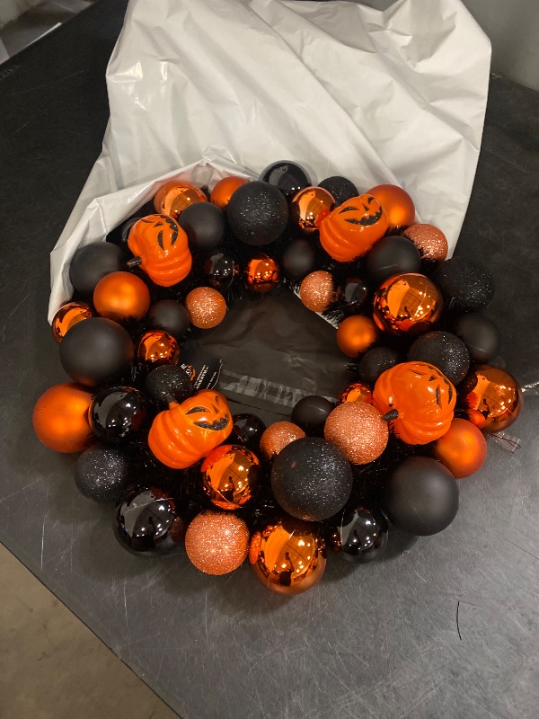 Photo 1 of 16" Pumpkins Shatterproof Wreath Halloween Decorative Prop - Hyde & EEK