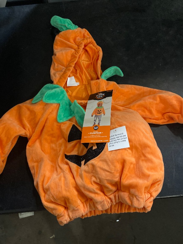 Photo 1 of 12-18M- Infant Toddler Girls Plush Pumpkin Hooded Pullover Halloween Costume
