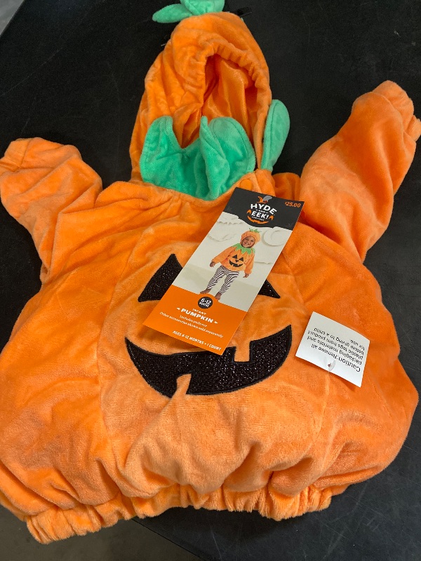 Photo 1 of 6-12M- Infant Toddler Girls Plush Pumpkin Hooded Pullover Halloween Costume