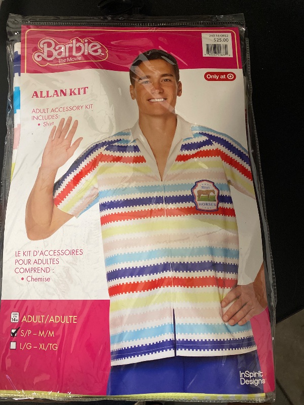 Photo 1 of S/M- Mens Barbie the Movie Allan Kit Shirt Halloween Costume
