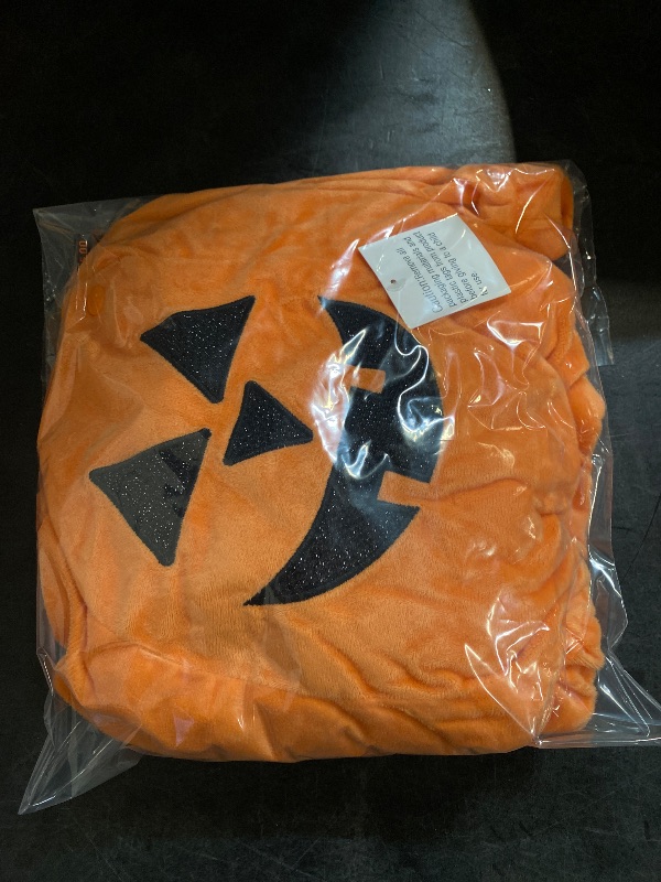Photo 1 of 6-12M- Infant Toddler Girls Plush Pumpkin Hooded Pullover Halloween Costume
