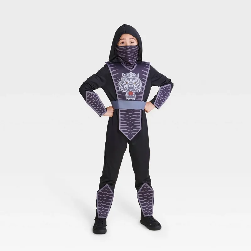 Photo 1 of LARGE 10-12 Kids' White Tiger Warrior Halloween Costume Jumpsuit 