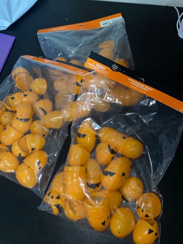 Photo 1 of 3 PACK- Halloween 24ct Orange Printed Scavenger Hunt Halloween Fillable Eggs - Hyde & EEK
