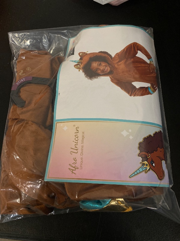Photo 1 of XS 3/4T - Disguise DG162129L Deluxe Afro Unicorn Jumpsuit Costume for Girls