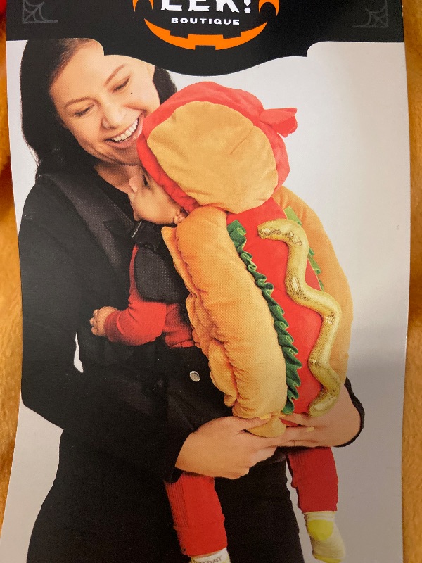Photo 1 of 0-6M- Hot Dog Plush Infant Carrier  Baby Halloween Costume Hyde & EEK