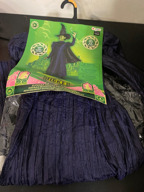 Photo 1 of SMALL4/5 Girls Deluxe Wicked Elphaba Purple Dress Costume 