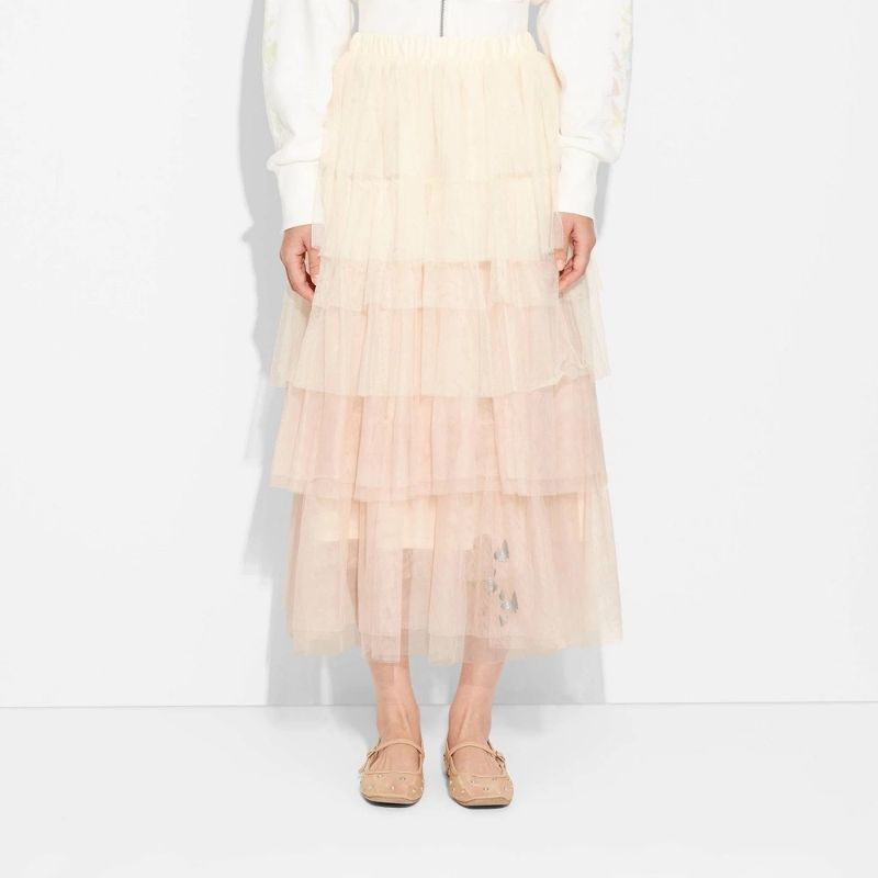 Photo 1 of X SMALL- Adult Wicked Tulle Graphic Skirt - Blush