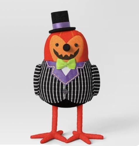 Photo 1 of 2- Featherly Friends 'Gourdon' Felt Bird Halloween Decorative Figurine - Hyde & EEK