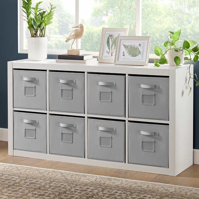 Photo 1 of White Storage Bin Divider with 8 Storage Bins 