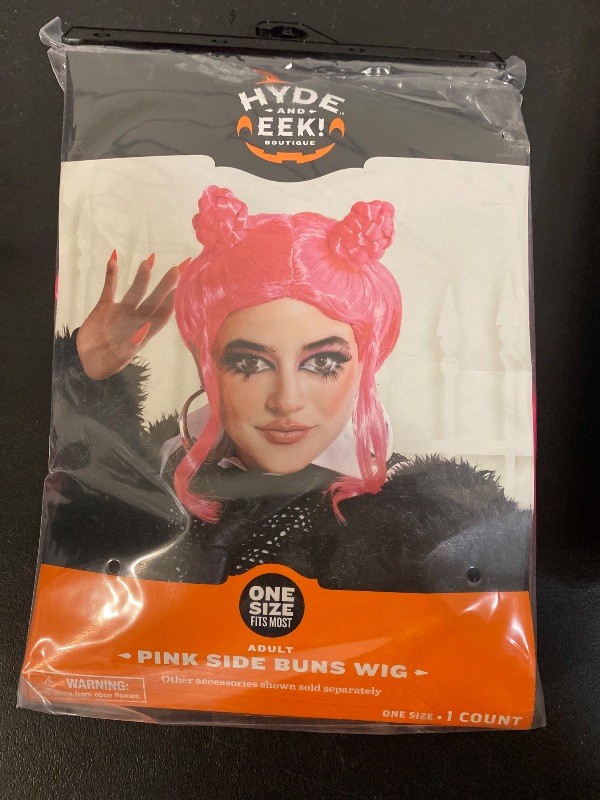 Photo 1 of Adult Pink Side Buns Halloween Costume Wig - Hyde & EEK! Boutique