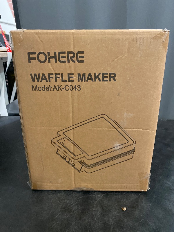 Photo 1 of FOHERE Belgian Waffle Maker 4 Slices, 1200W Square Waffle Iron, 5 Browning Levels, Nonstick Plates, Cool-touch Handle, Anti-scald, Anti-overflow, Indicator Lights, Recipe, White (Large)
