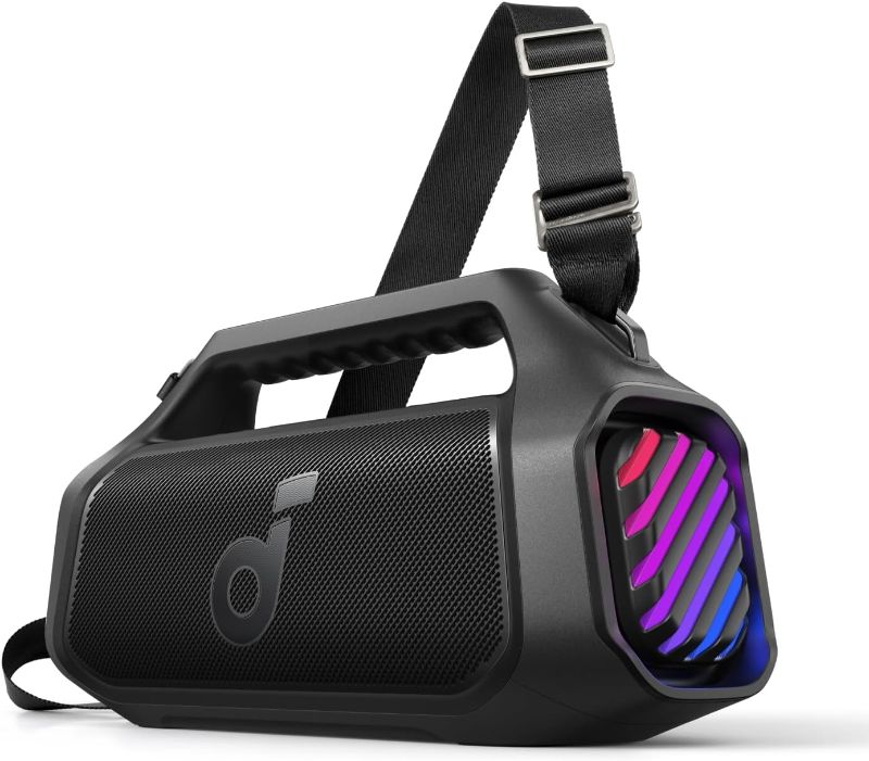 Photo 1 of soundcore Boom 2 Plus By Anker, Outdoor Speaker, 140W, 2+2 Channel, BassUp 2.0, 20H Playtime, Fast Charge, IPX7 Waterproof, RGB Lights, Power Bank, Bluetooth 5.3, Portable for Outdoors, Camping, Beach
