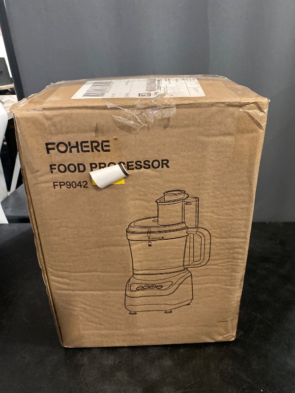 Photo 1 of FOHERE Food Processor, 12 Cup, 2-in-1 Feed Chute Vegetable Chopper & Meat Grinder for Mincing, Dicing, Shredding, Puree & Kneading Dough, Stainless Steel
