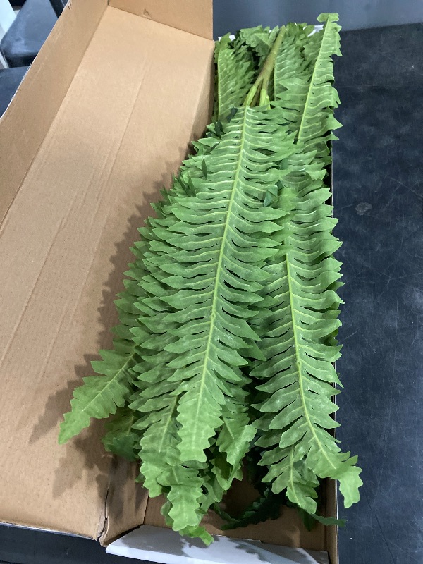 Photo 1 of 35" Ferns Artificial Bush Plants Large, 2 Artificial Boston Ferns with 39 Fronds for Outdoors Home Decor
