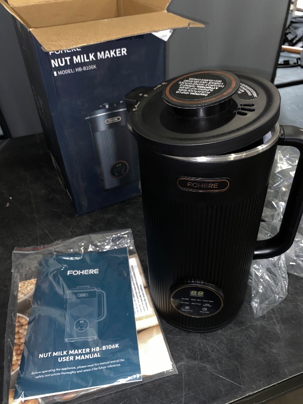 Photo 1 of FOHERE Nut Milk Maker Machine, 6 in 1 35oz Soy Milk Maker for Homemade Almond, Oat, Soy, Baby Food, Plant-Based Milk and Dairy Free Beverages, with 12H Timer/Self-Clean/Keep Warm/Boil Water

