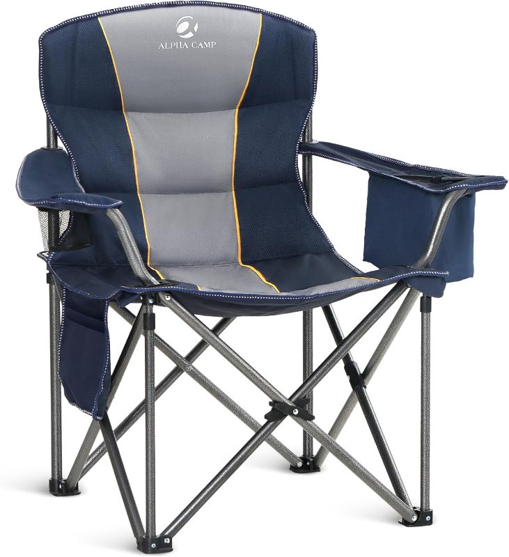 Photo 1 of ALPHA CAMP Heavy Duty Canopy Lounge Chair Sunshade Hiking Travel Chair with Cup Holder
