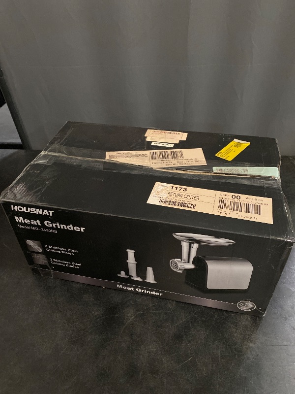 Photo 1 of (FOR PARTS ONLY) Electric Meat Grinder, 3200W Max Meat Grinders for Home Use, HOUSNAT 3 in 1 Heavy Duty Meat Mincer with 2 Blades and 3 Plates, Sausage Stuffer Tube & Kubbe Kit, Stainless Steel
