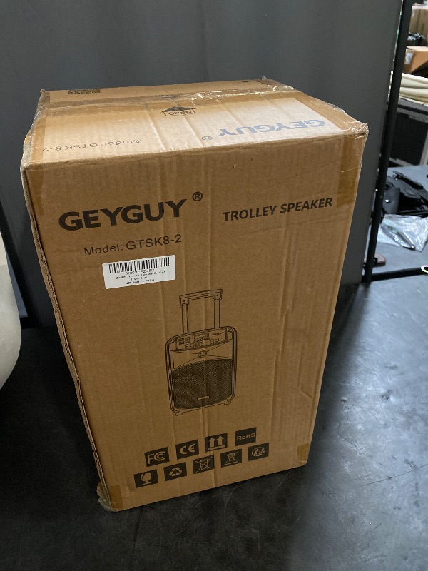 Photo 1 of GTSK8-2 Portable Bluetooth PA Speaker System - Rechargeable Sound Speaker and Microphone Set with MP3 USB-C, TWS Pairing, Perfect for Party, Events, DJ Lights & Outdoor Performances
