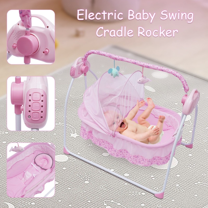Photo 1 of Electric Baby Cradle Baby Crib Cradle Auto-Swing Rocking Bassinet Newborn Cradle